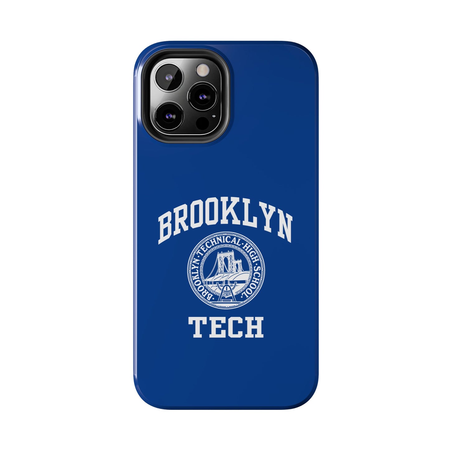 Brooklyn Tech Classic Logo - Tough Phone Cases - Navy blue with white graphics