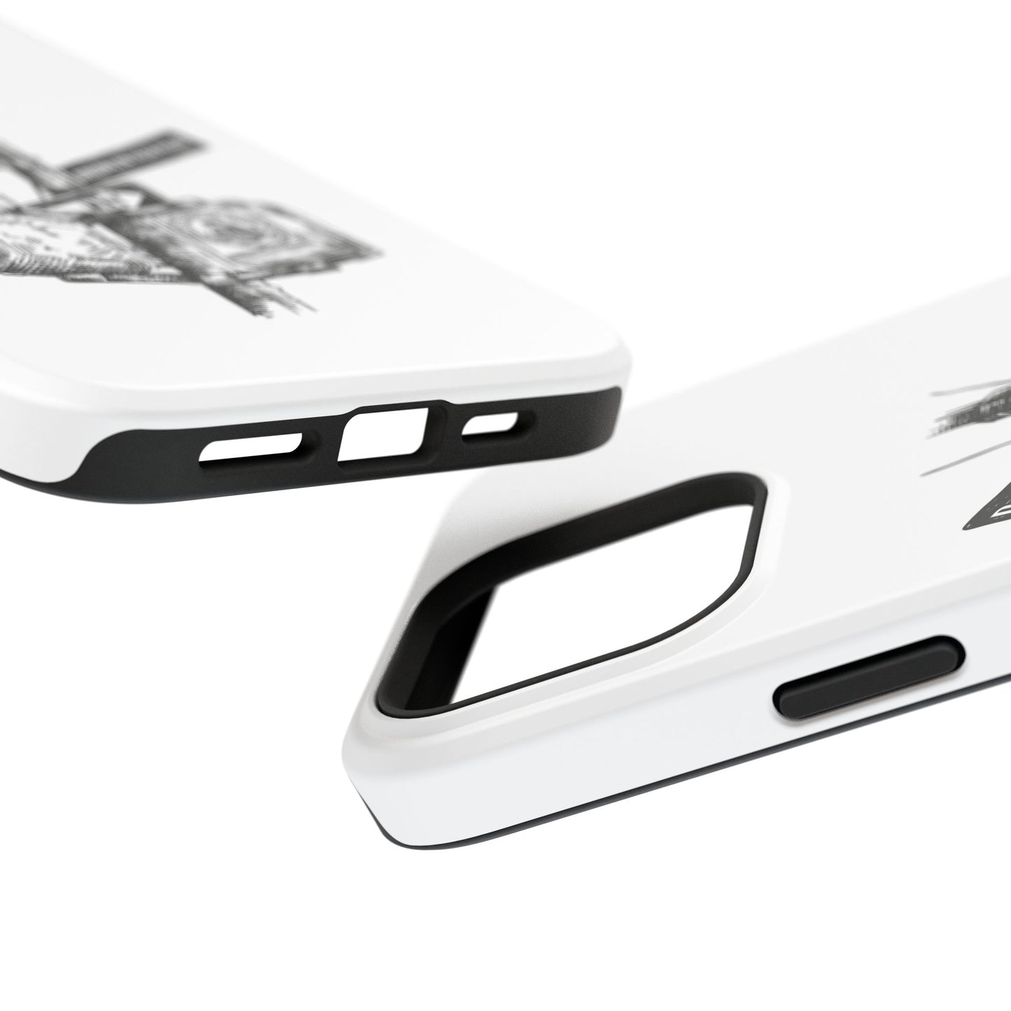 Dekalb Ave & Brooklyn Tech Pl (black graphic) - Impact-Resistant Phone Cases - White