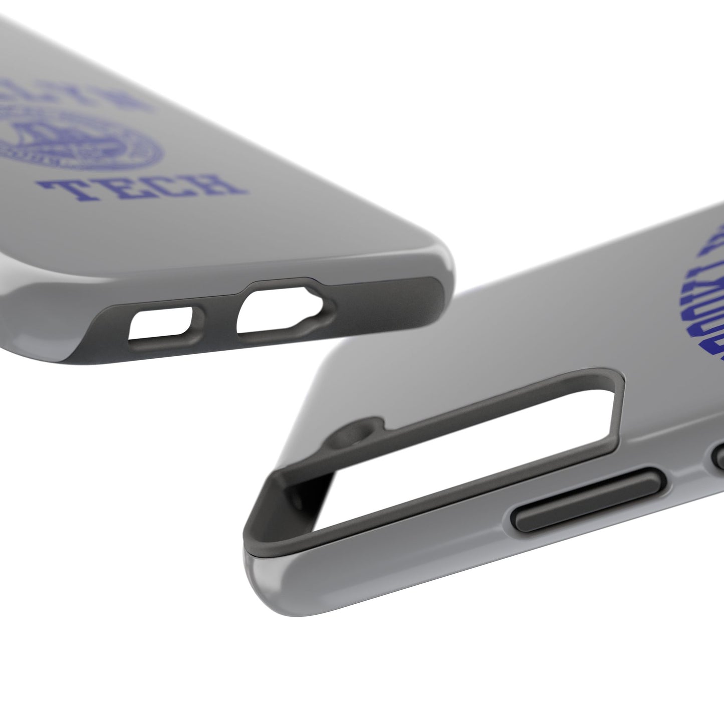 Brooklyn Tech Classic Logo - Tough Phone Case - Grey with Navy-Blue graphics