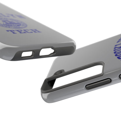 Brooklyn Tech Classic Logo - Tough Phone Case - Grey with Navy-Blue graphics