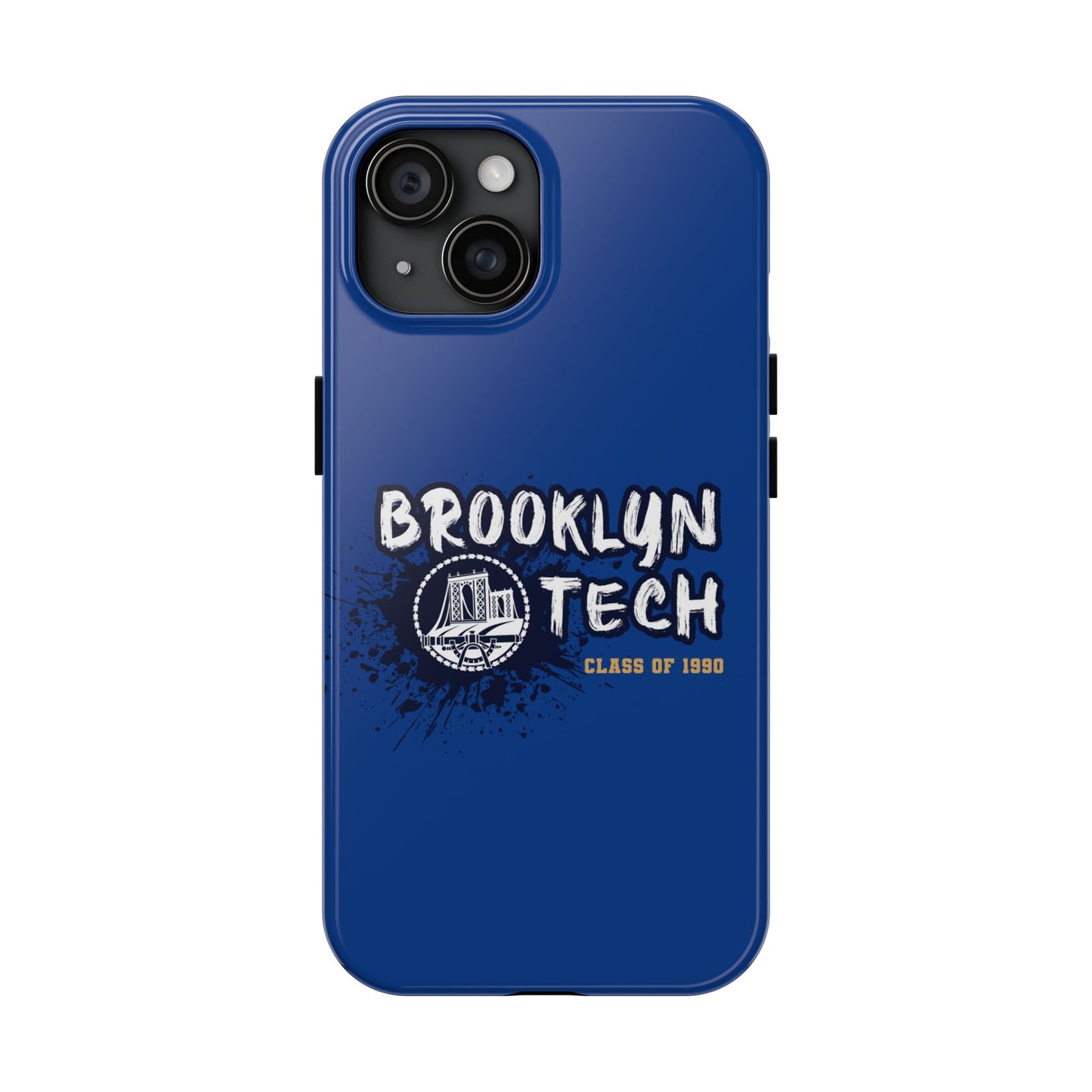 Class Of 1990 Commemorative Tough Phone Cases - Gold Font With Dark Blue Background