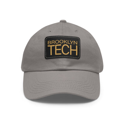 Modern Brooklyn Tech - Hat With Rectangular Leather Patch - Gold