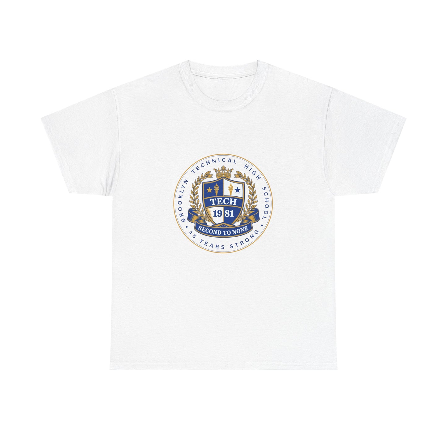 Tech 1981 45 Years Strong - Men's Heavy Cotton T-Shirt - Royal Blue Logo