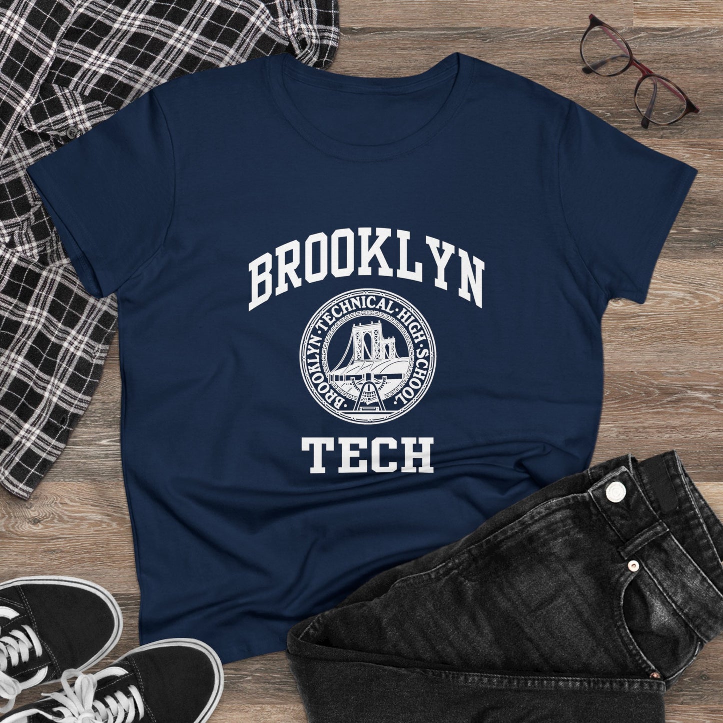 Classic Tech Logo - Ladies Midweight Cotton T-Shirt