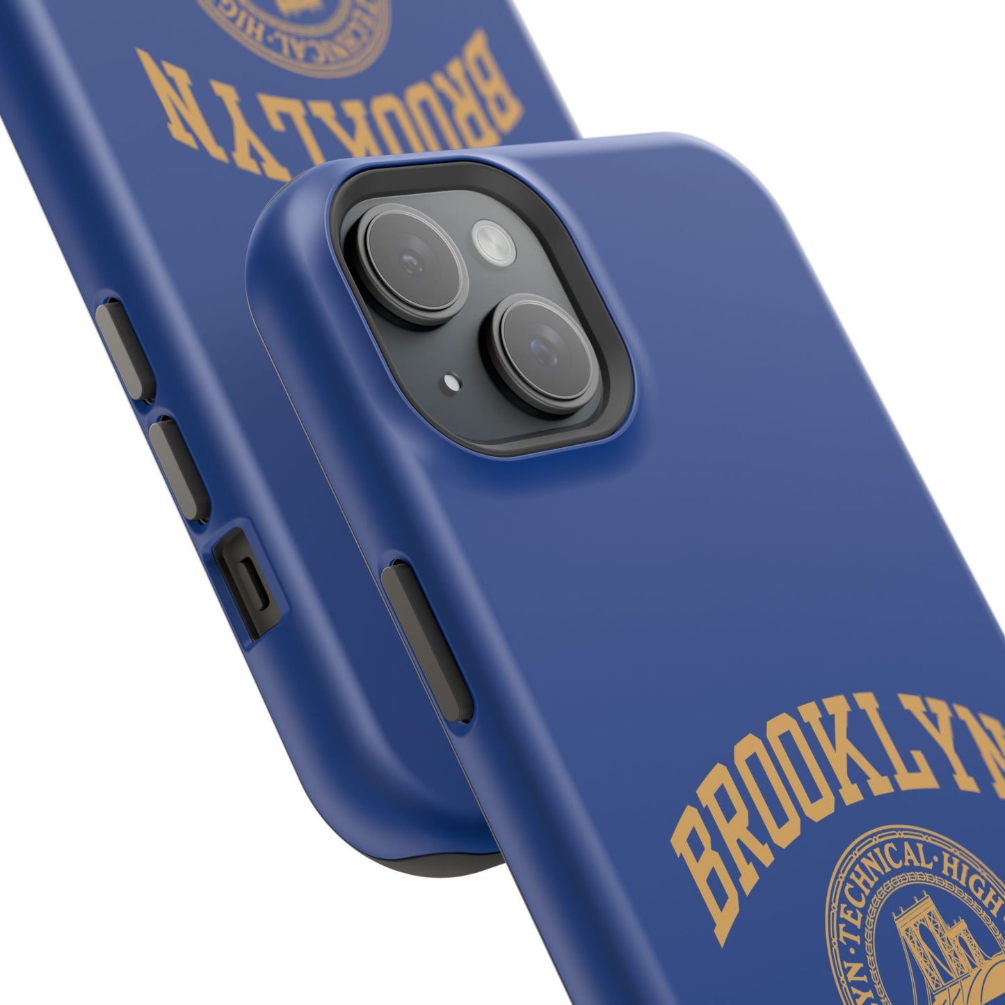 Brooklyn Tech Classic Logo - Impact-Resistant Phone Cases - Iphone Or Samsung - Navy With Gold Graphic
