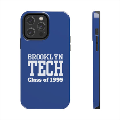 Brooklyn Tech Class of 1995 Tough Phone Case - Blue with white graphics