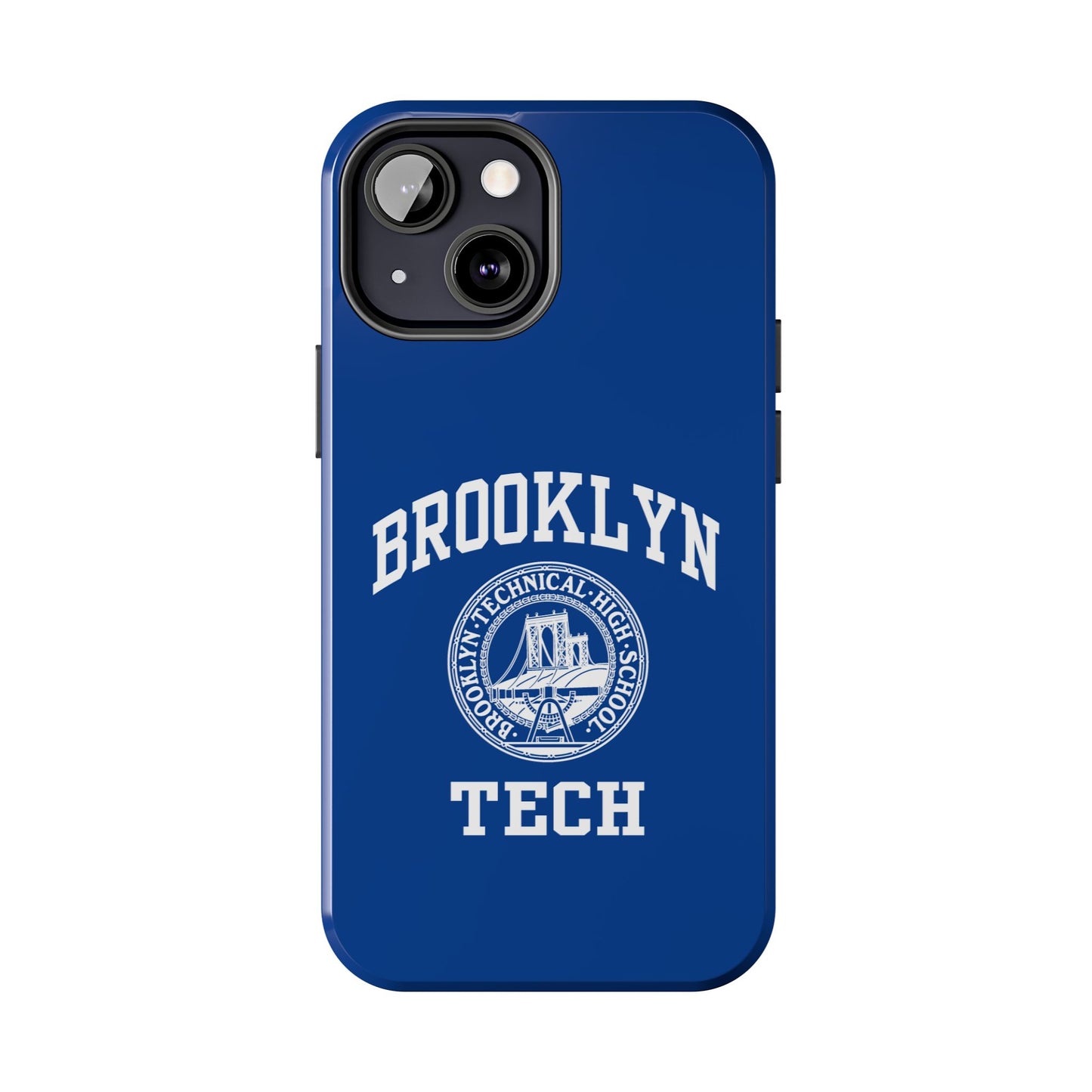 Brooklyn Tech Classic Logo - Tough Phone Cases - Navy blue with white graphics