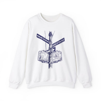 Boutique - Dekalb Ave & Brooklyn Tech Pl - (navy Graphic) Men's Heavy Blend™ Crewneck Sweatshirt