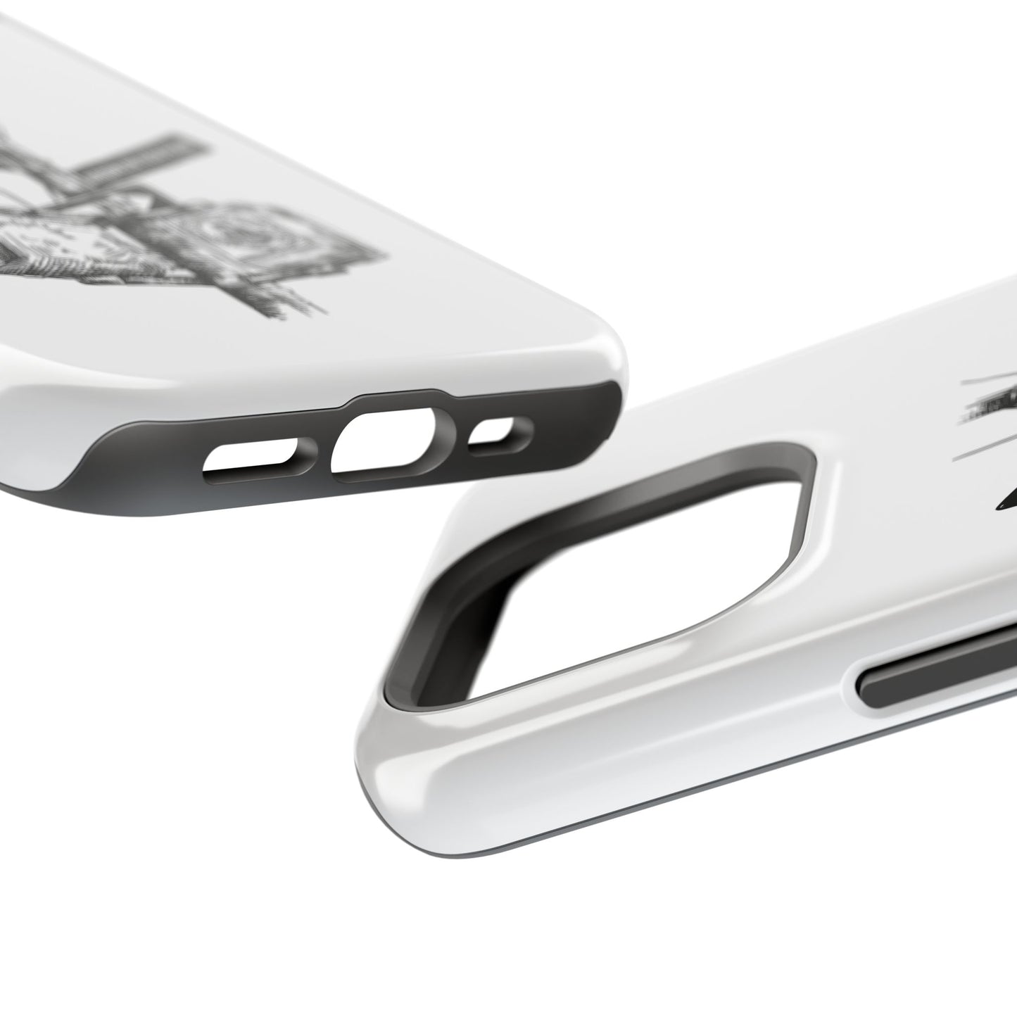 Dekalb Ave & Brooklyn Tech Pl (black graphic) - Impact-Resistant Phone Cases - White