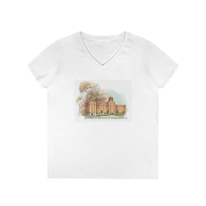 Boutique - Color Building & Map - Ladies' V-Neck T-Shirt