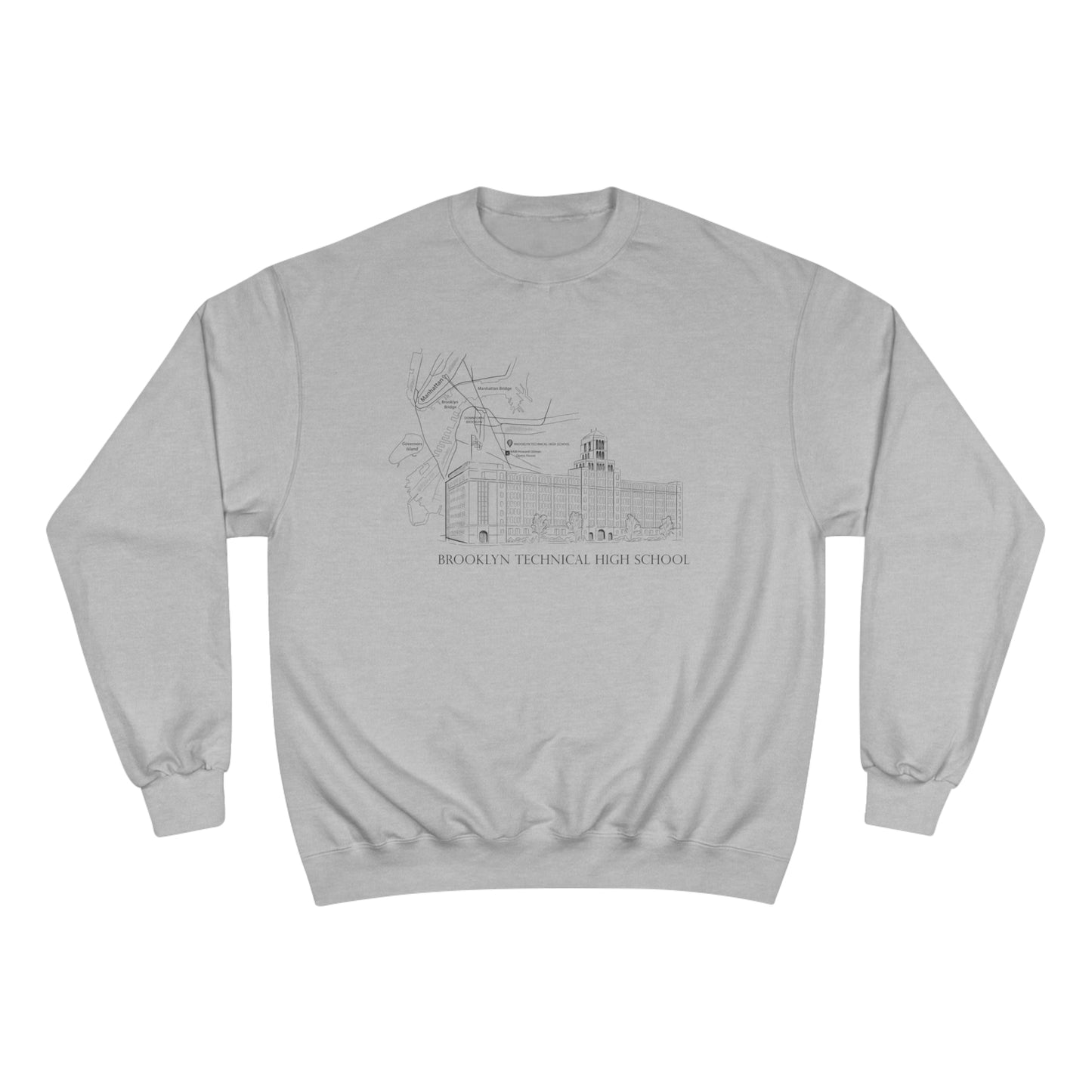 Boutique - Monochrome Building & Map - Champion Crewneck Sweatshirt