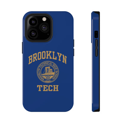 Brooklyn Tech Classic Logo - Impact-Resistant Phone Cases - Iphone Or Samsung - Navy With Gold Graphic