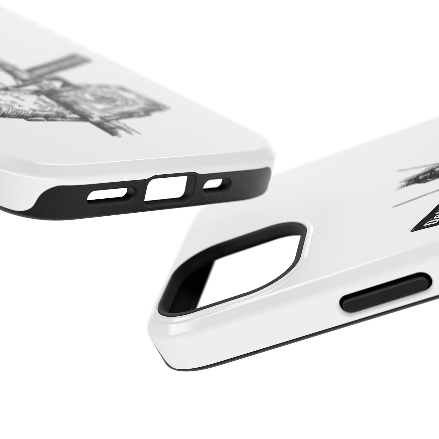 Dekalb Ave & Brooklyn Tech Pl (black graphic) - Impact-Resistant Phone Cases - White