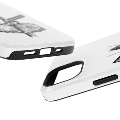 Dekalb Ave & Brooklyn Tech Pl (black graphic) - Impact-Resistant Phone Cases - White