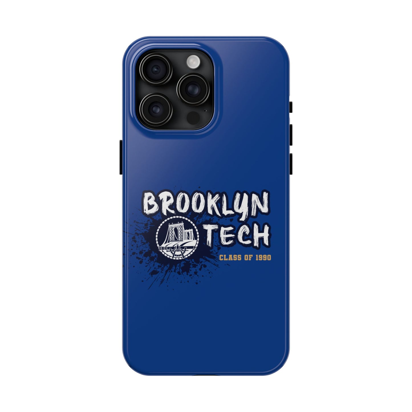 Class Of 1990 Commemorative Tough Phone Cases - Gold Font With Dark Blue Background