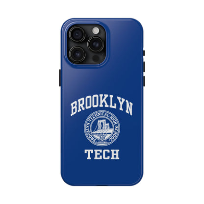 Brooklyn Tech Classic Logo - Tough Phone Cases - Navy blue with white graphics