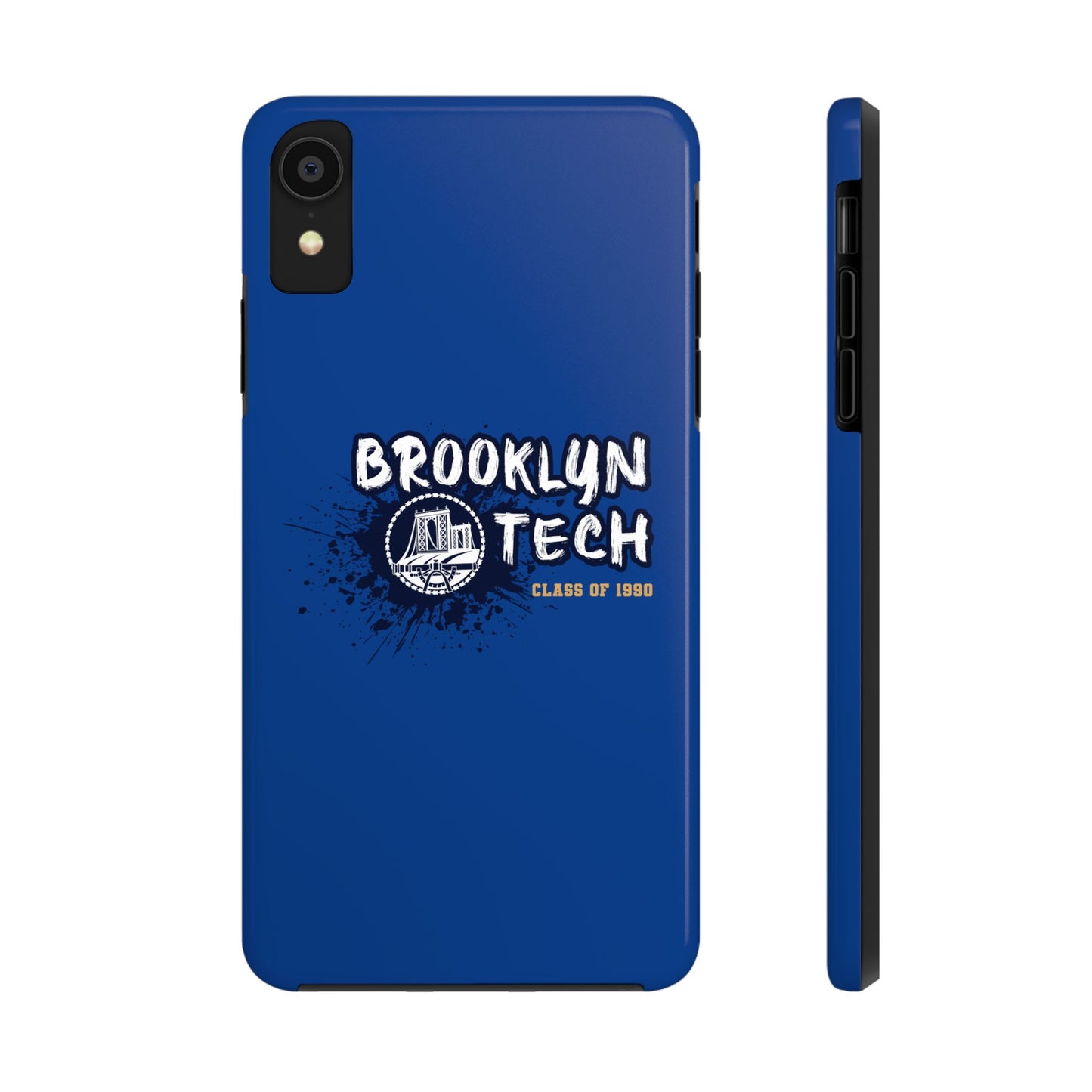 Class Of 1990 Commemorative Tough Phone Cases - Gold Font With Dark Blue Background