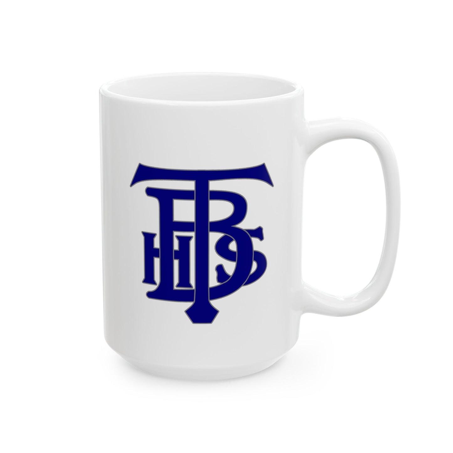 Stacked Logo & Classic Tech Logo - Ceramic Mug, (11oz, 15oz) - Navy