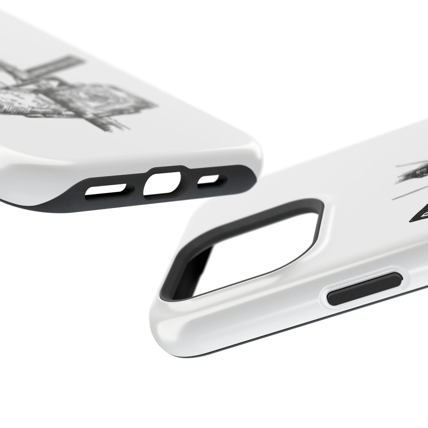 Dekalb Ave & Brooklyn Tech Pl (black graphic) - Impact-Resistant Phone Cases - White