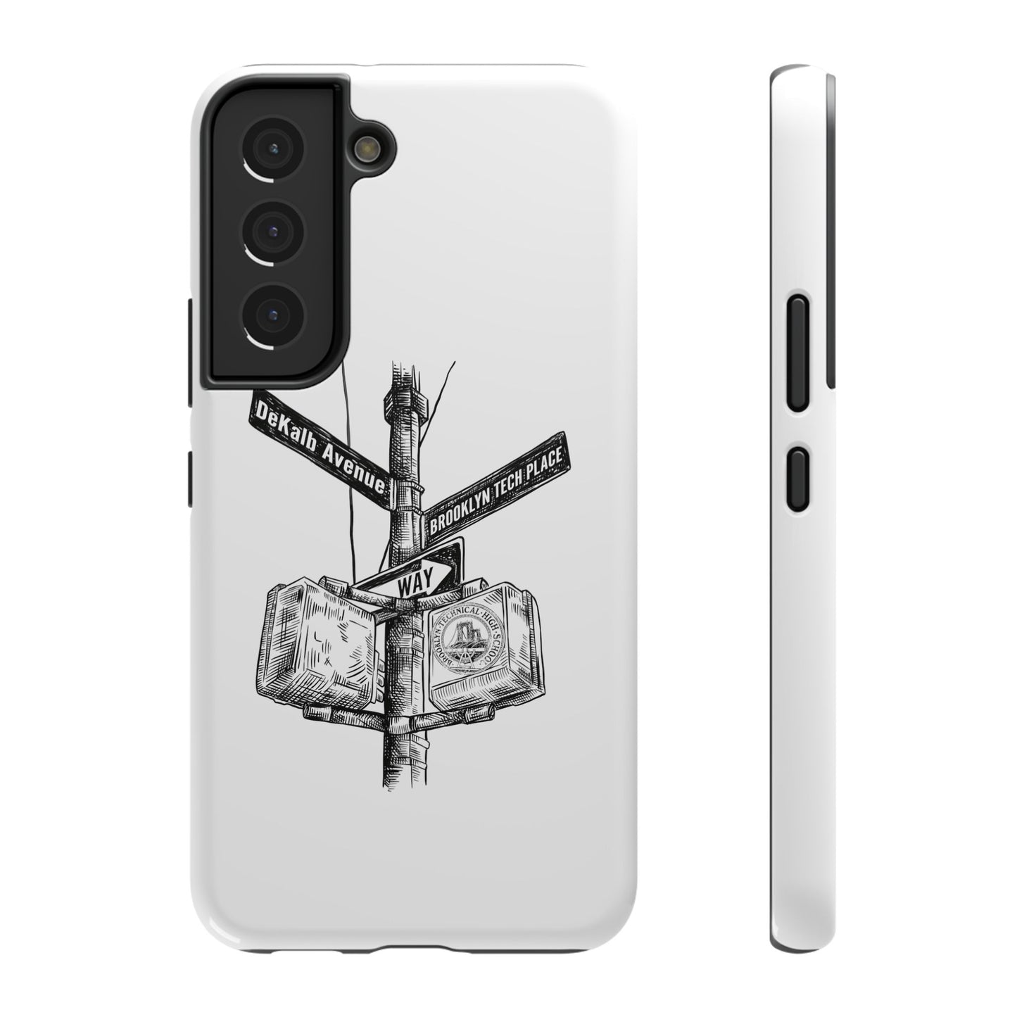 Dekalb Ave & Brooklyn Tech Pl - Impact-Resistant Phone Cases - White