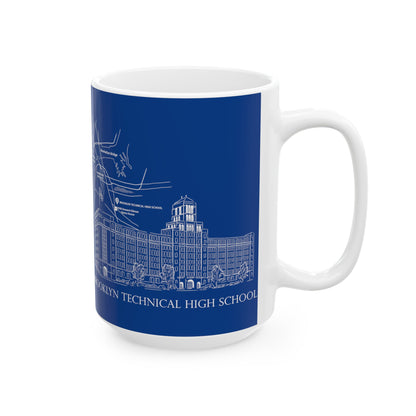 Tech Building - Ceramic Mug, (11oz, 15oz) - Navy