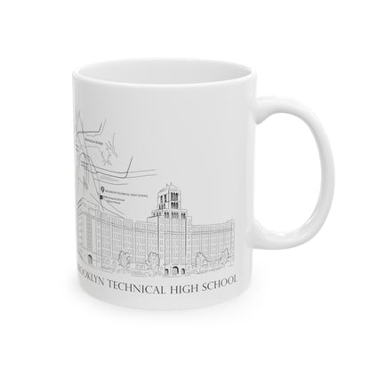 Tech Building - Ceramic Mug, (11oz, 15oz) - B&w