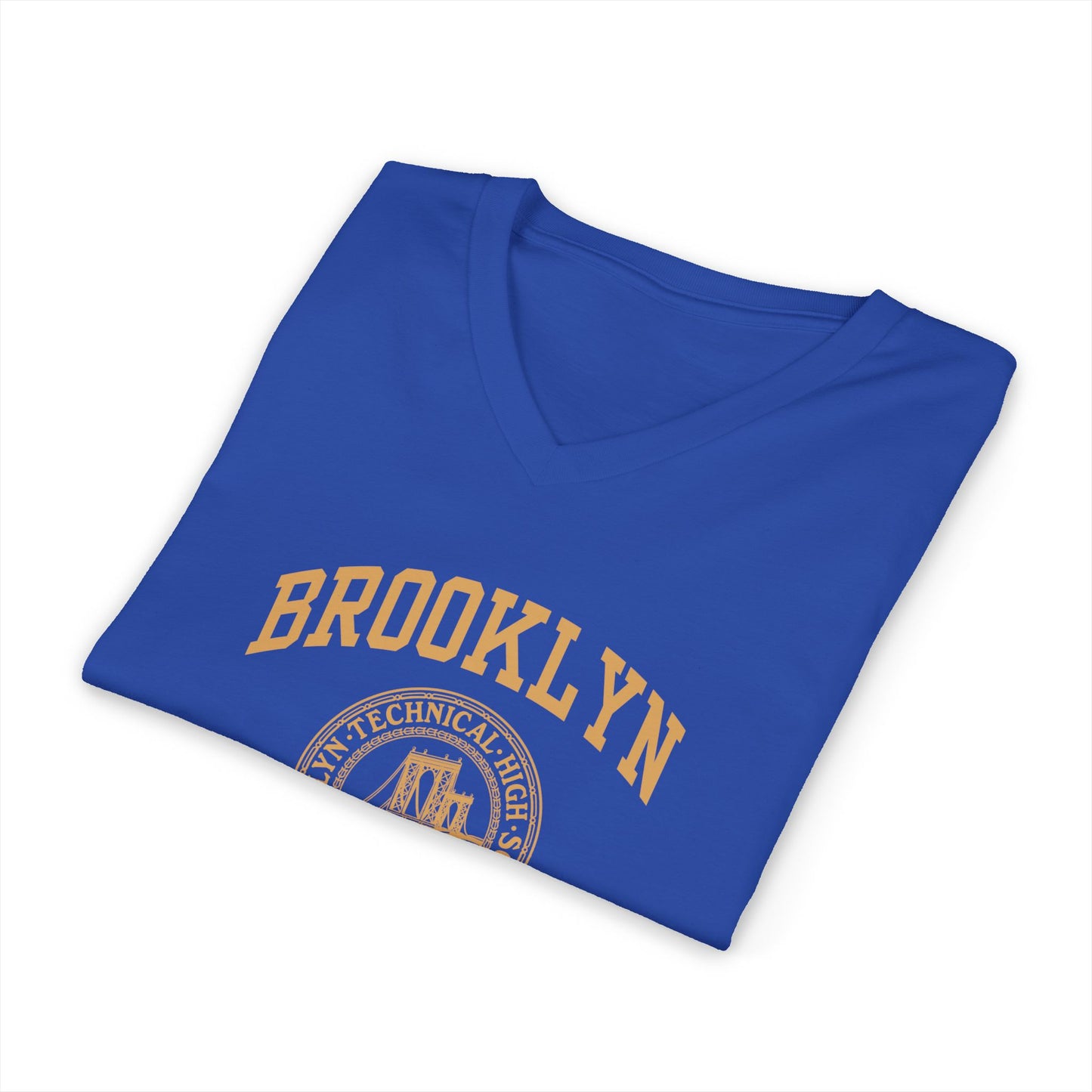 Classic Brooklyn Tech Logo - Men's Short Sleeve V-Neck Jersey Tee