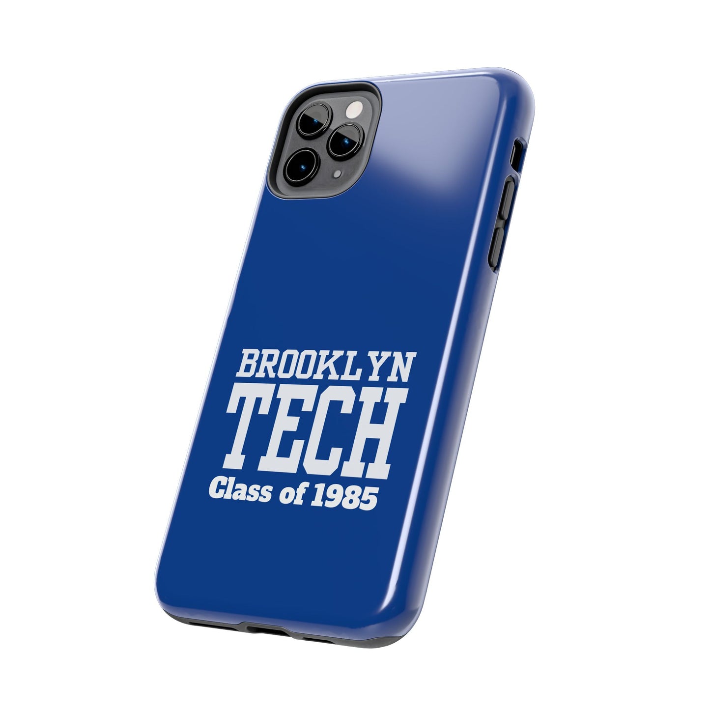 Brooklyn Tech Class Of 1985 Tough Phone Case - Navy-Blue With White Graphics