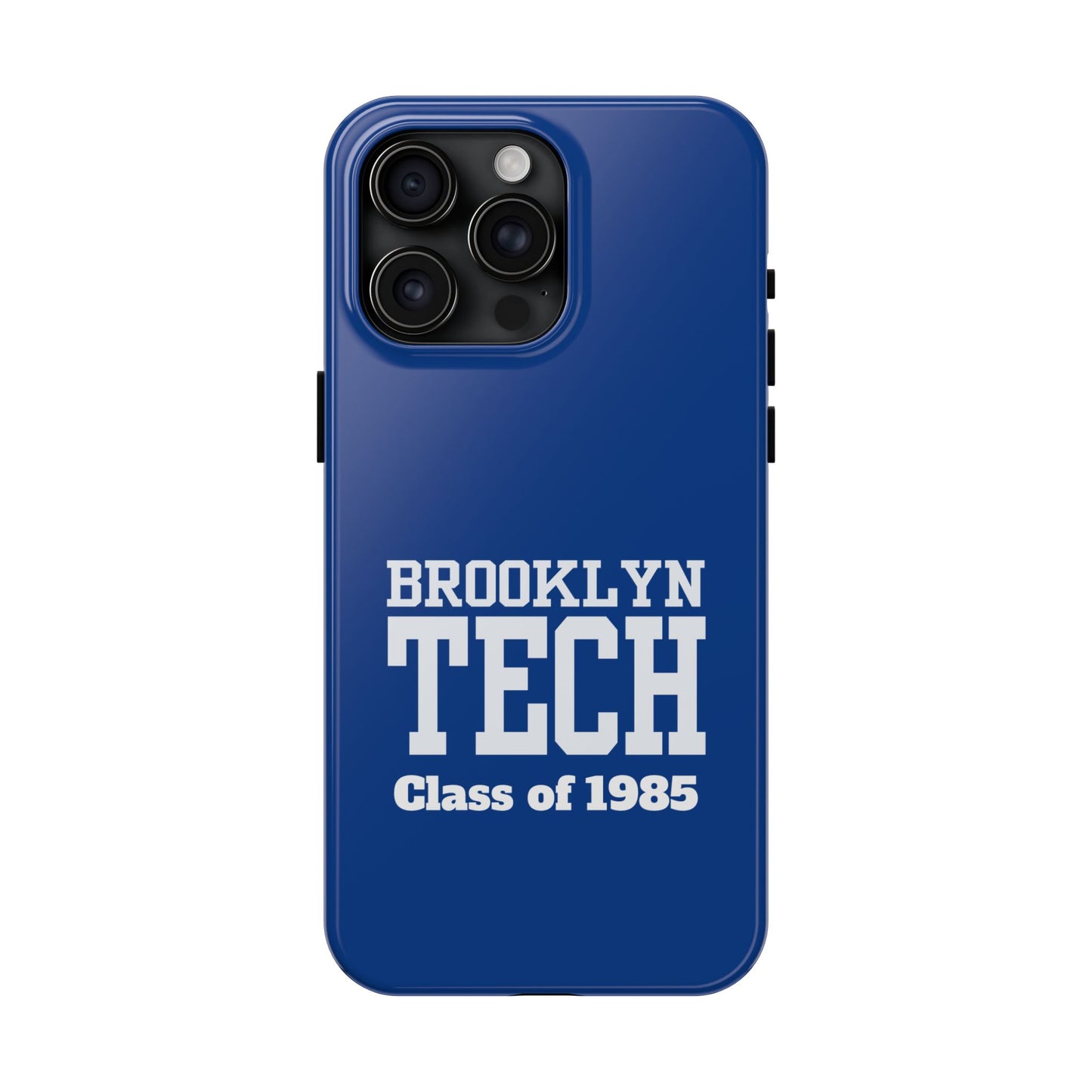 Brooklyn Tech Class Of 1985 Tough Phone Case - Navy-Blue With White Graphics