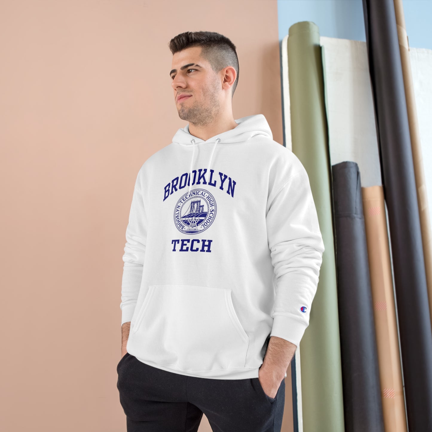 Classic Tech Logo With Brooklyn Tech - Champion Hoodie