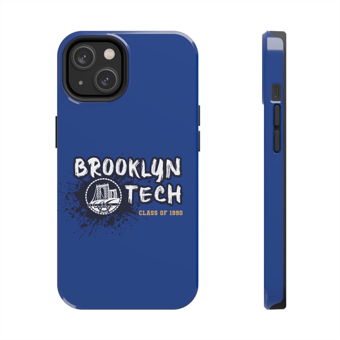 Class Of 1990 Commemorative Tough Phone Cases - Gold Font With Dark Blue Background