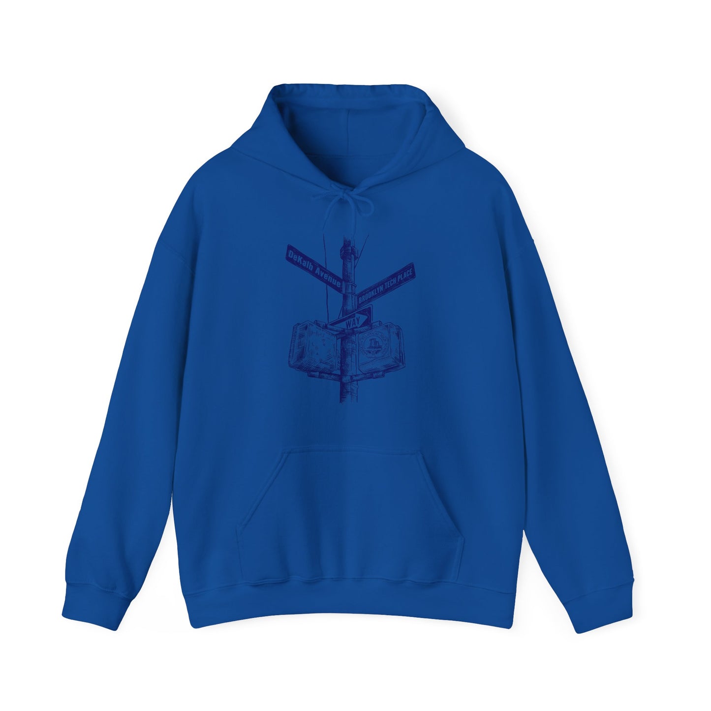 Boutique - Dekalb Ave & Brooklyn Tech Pl - Men's Heavy Blend Hooded Sweatshirt - Navy Graphic