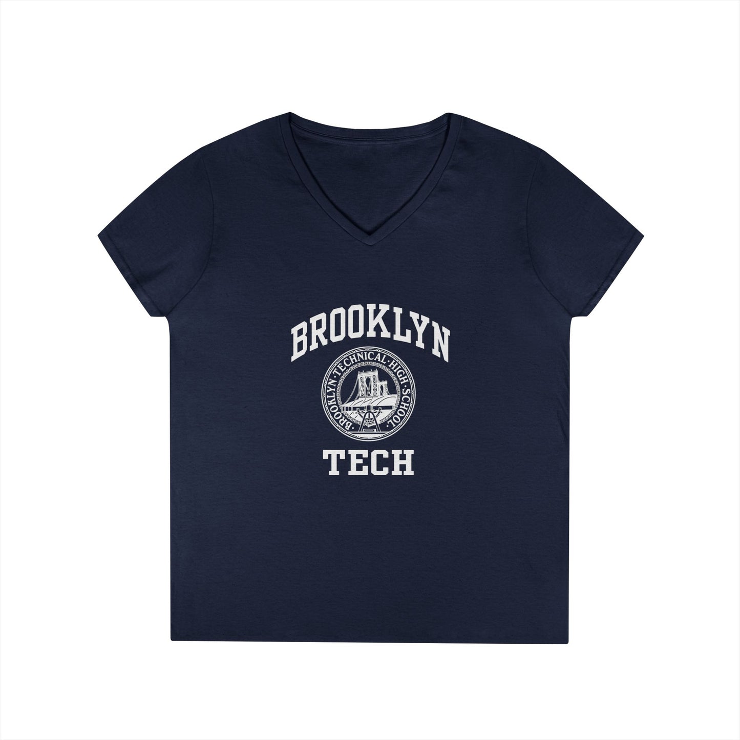 Classic Logo with Brooklyn Tech - Ladies' V-Neck T-Shirt