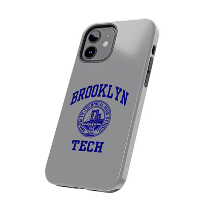 Brooklyn Tech Classic Logo - Tough Phone Case - Grey with Navy-Blue graphics