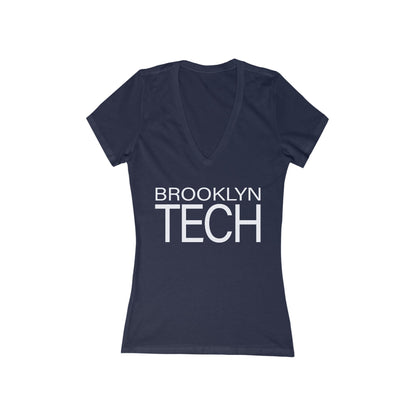Modern Tech - Ladies Deep V-Neck T-Shirt