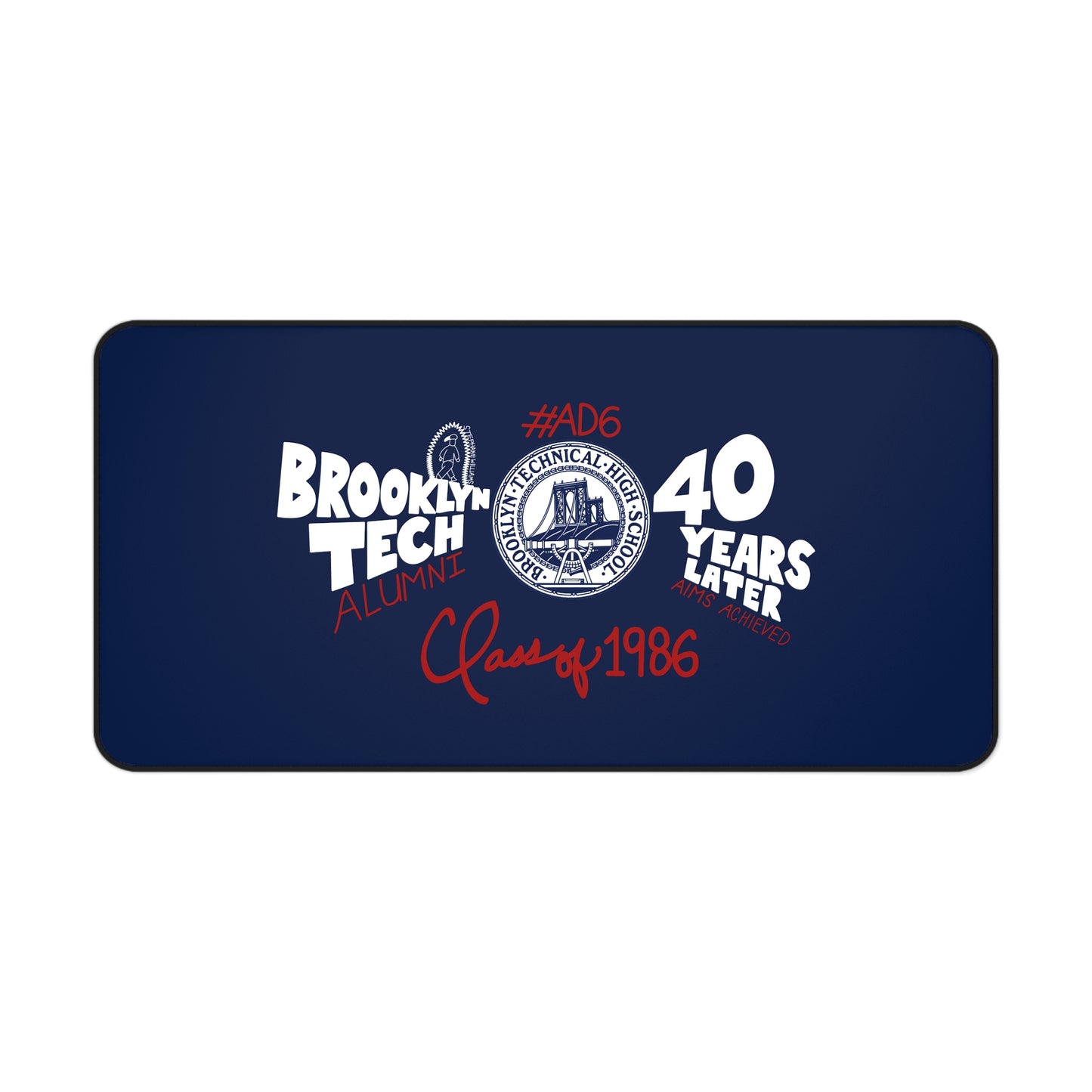 Class of 1986 Alumni 40th Reunion Desk Mat — White logo