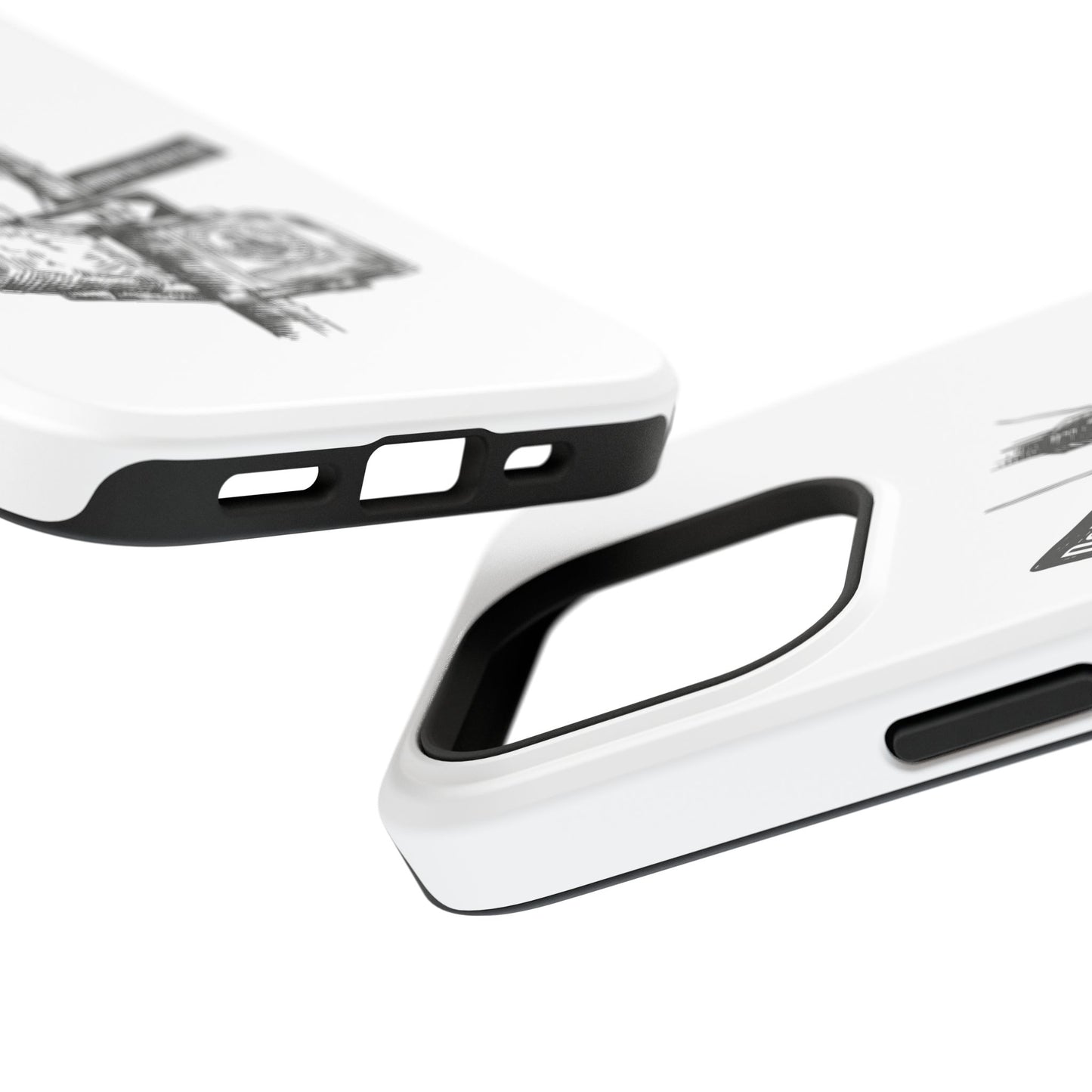 Dekalb Ave & Brooklyn Tech Pl (black graphic) - Impact-Resistant Phone Cases - White