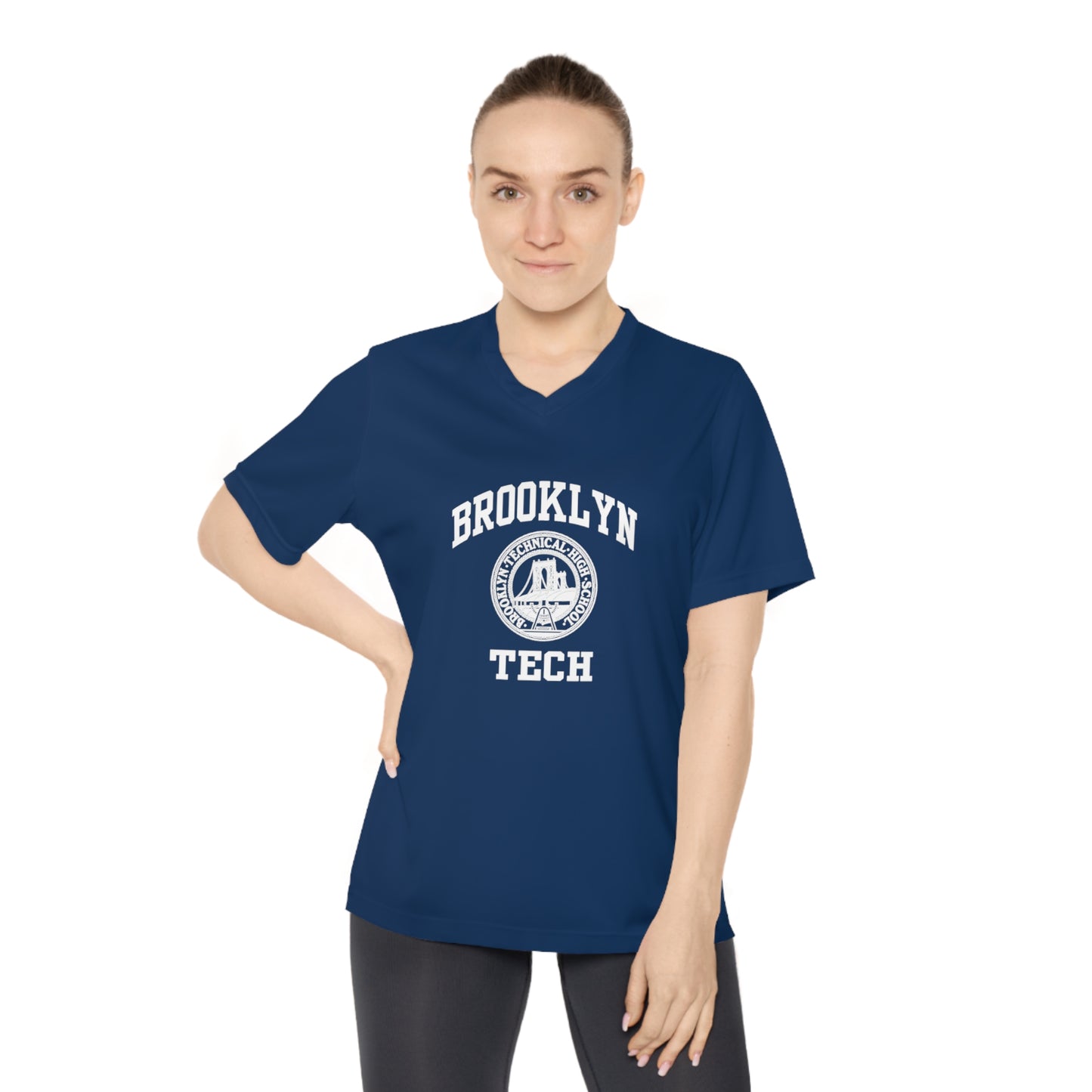 Brooklyn Tech Classic Logo - Ladies Performance V-Neck T-Shirt
