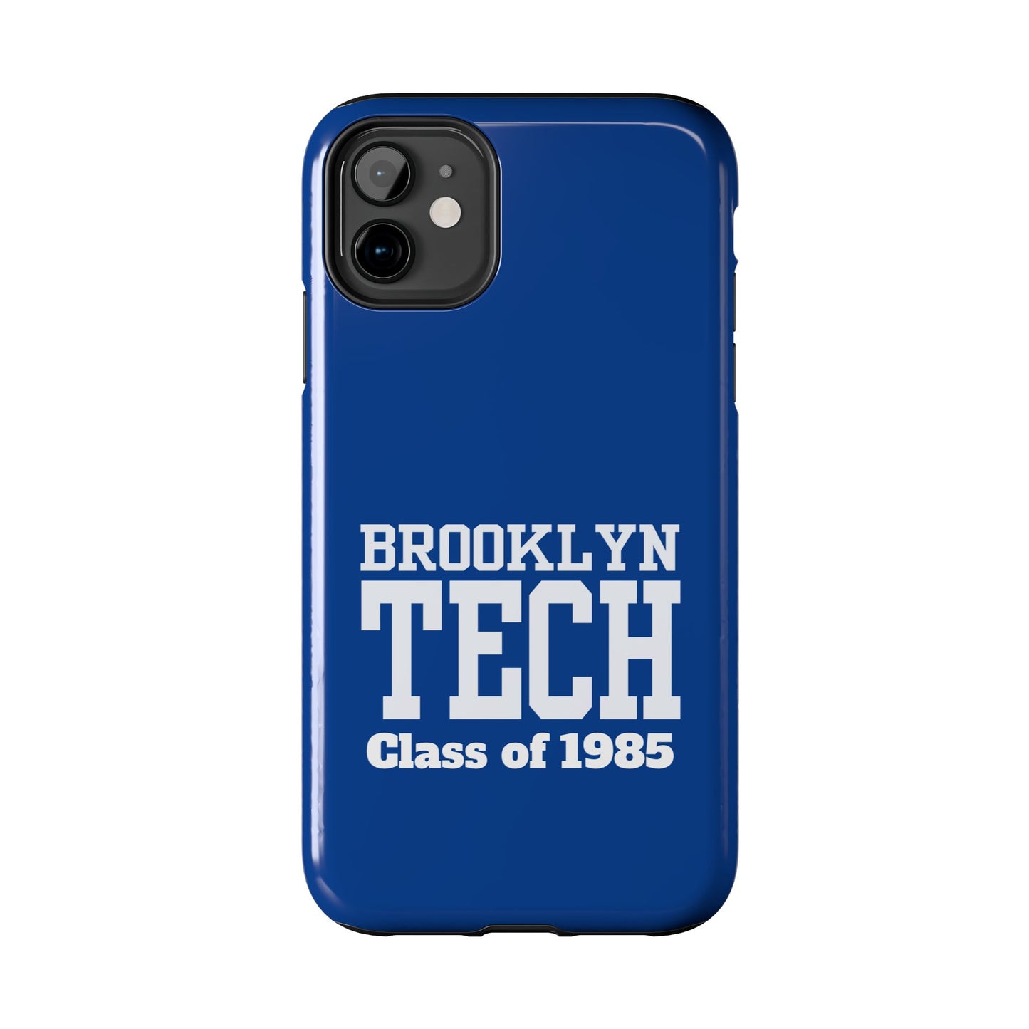 Brooklyn Tech Class Of 1985 Tough Phone Case - Navy-Blue With White Graphics