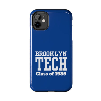 Brooklyn Tech Class Of 1985 Tough Phone Case - Navy-Blue With White Graphics