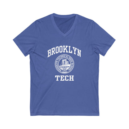 Classic Brooklyn Tech Logo - Men's Short Sleeve V-Neck Jersey