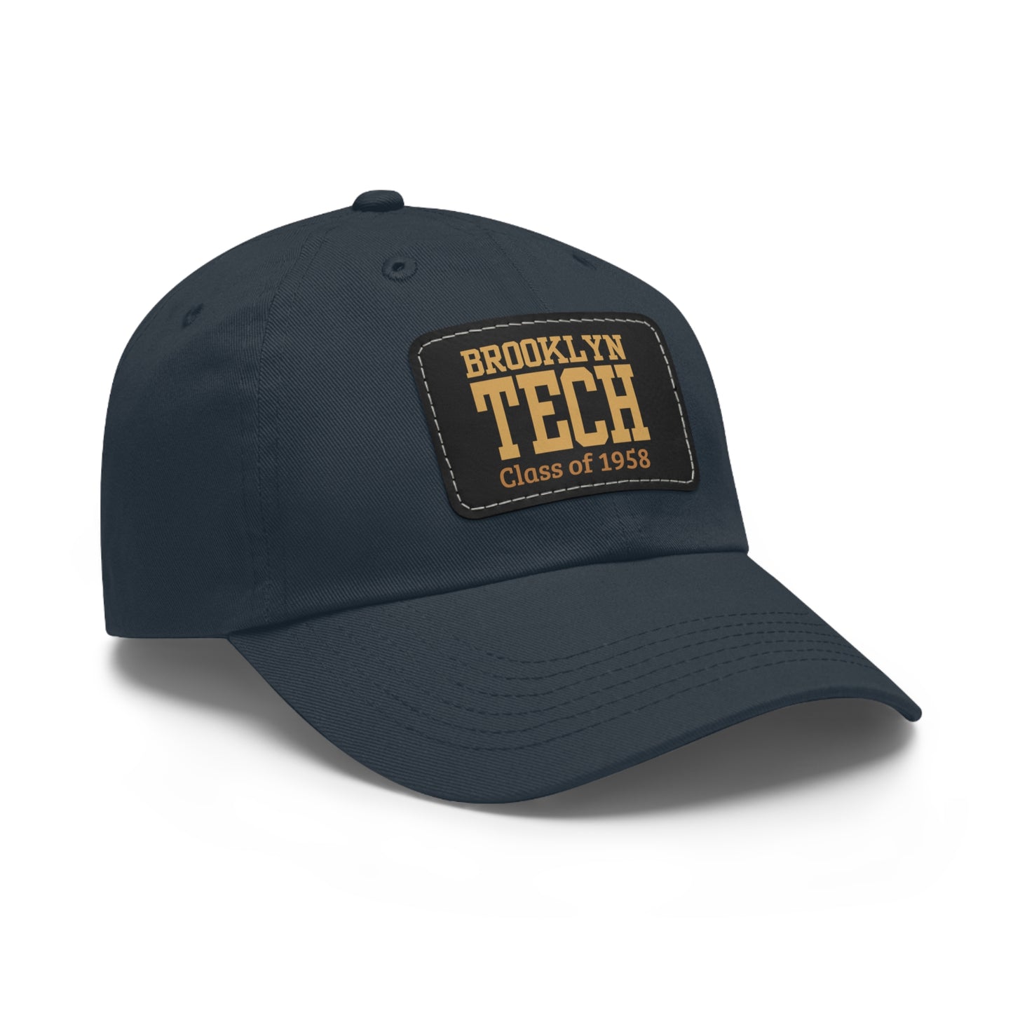 Classic Brooklyn Tech - Hat With Leather Patch (rectangle) - Class Of 1958 - Gold Font