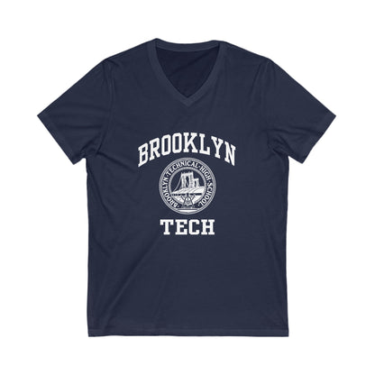 Classic Brooklyn Tech Logo - Men's Short Sleeve V-Neck Jersey