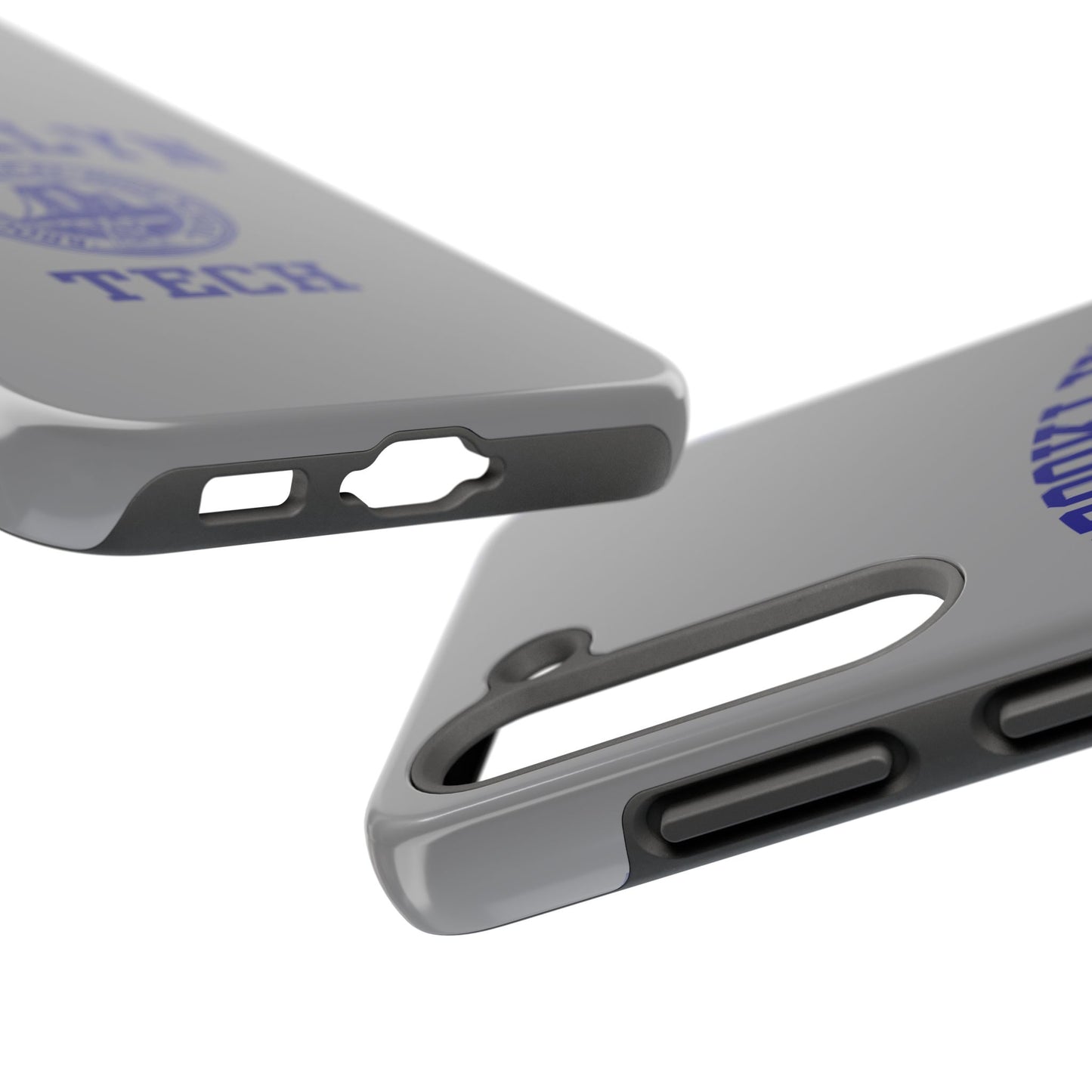 Brooklyn Tech Classic Logo - Tough Phone Case - Grey with Navy-Blue graphics