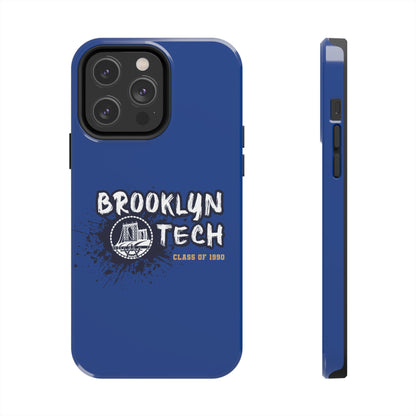 Class Of 1990 Commemorative Tough Phone Cases - Gold Font With Dark Blue Background