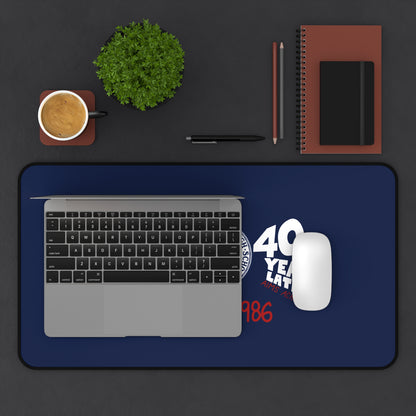 Class of 1986 Alumni 40th Reunion Desk Mat — White logo