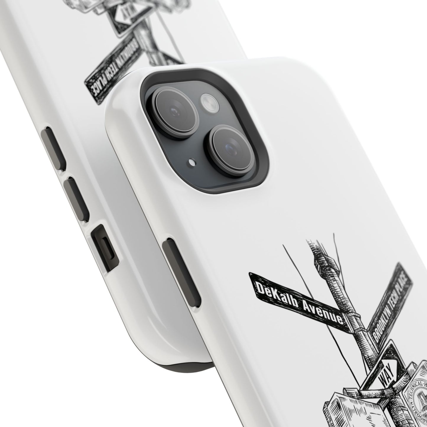 Dekalb Ave & Brooklyn Tech Pl - Impact-Resistant Phone Cases - White