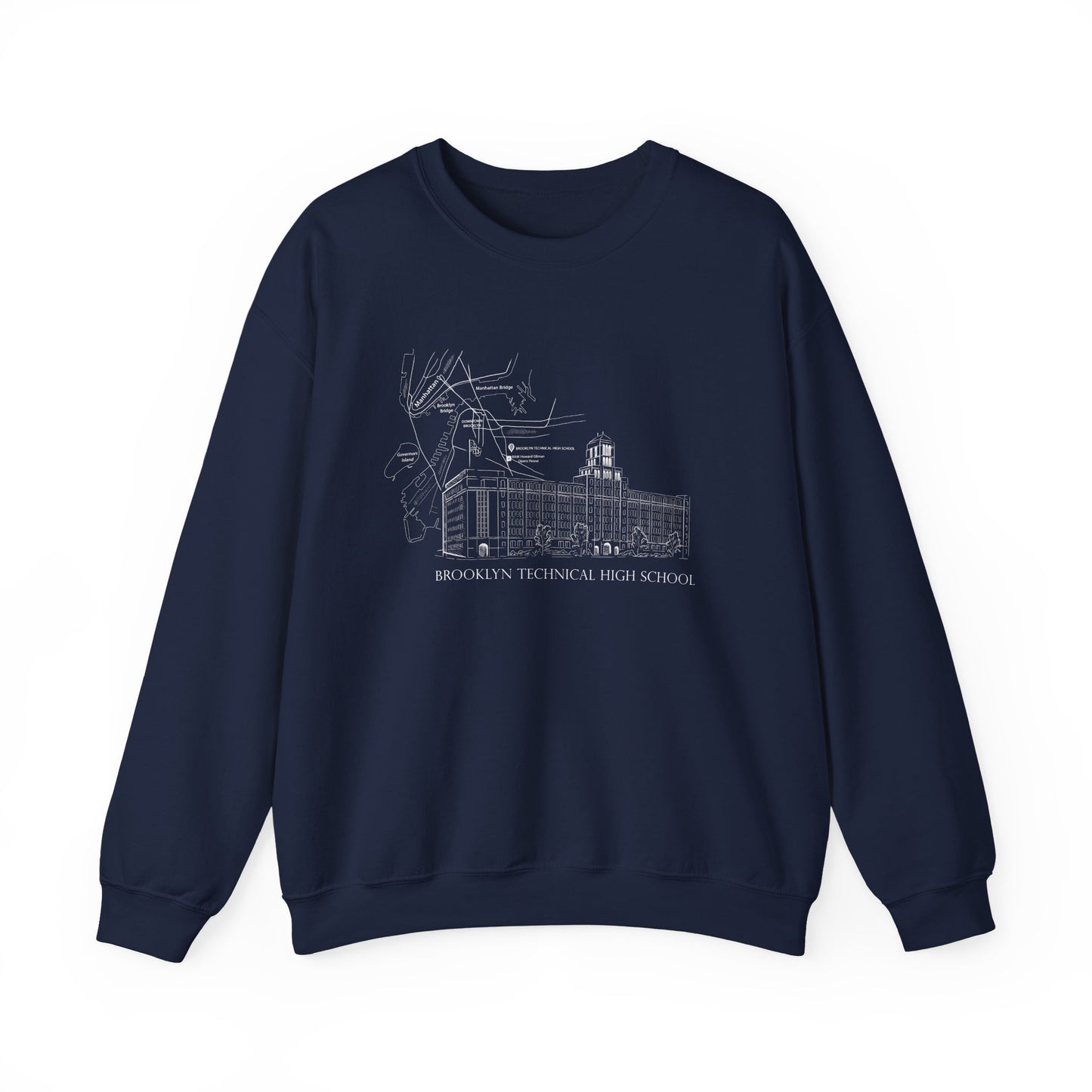 Boutique - Monochrome Building & Map - Men's Heavy Blend™ Crewneck Sweatshirt