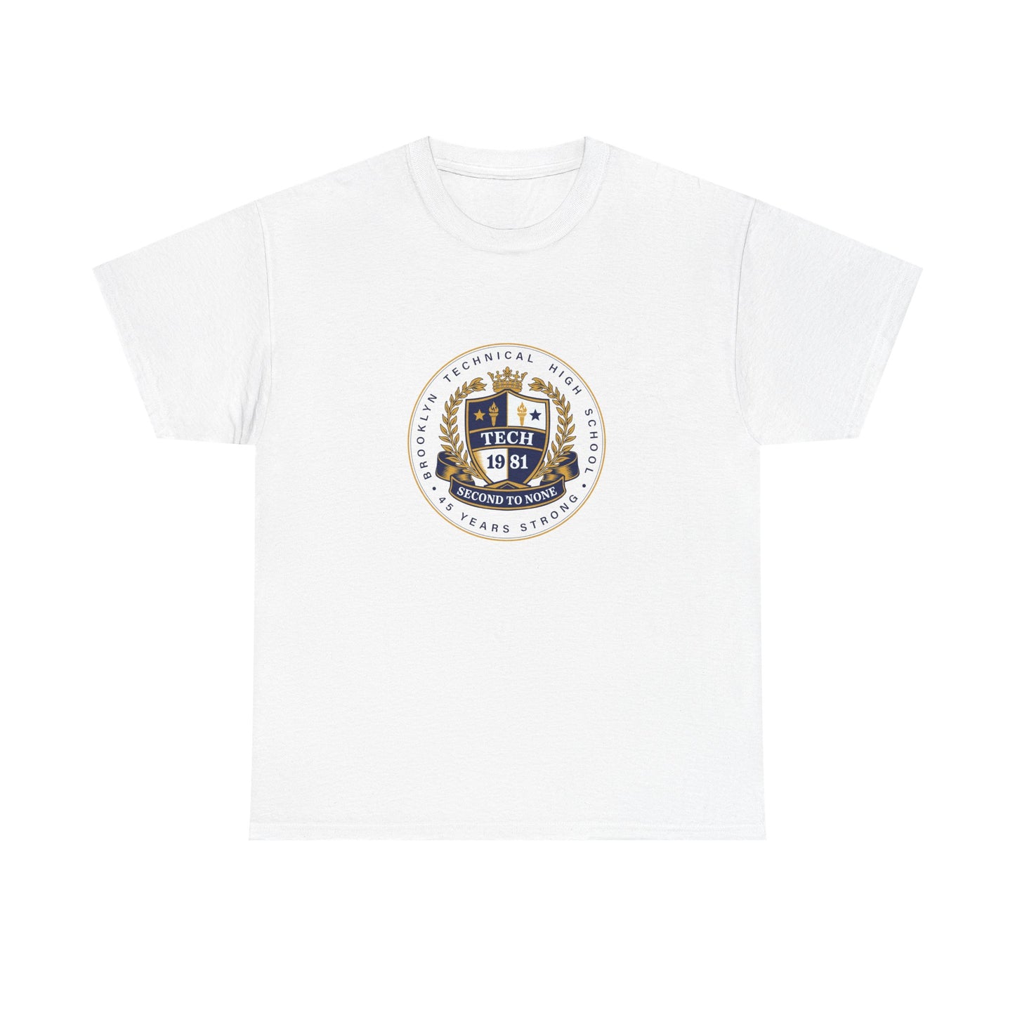 Class of 1981 45 Years Strong - Men's Heavy Cotton T-Shirt - Navy Blue Logo