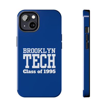 Brooklyn Tech Class of 1995 Tough Phone Case - Blue with white graphics